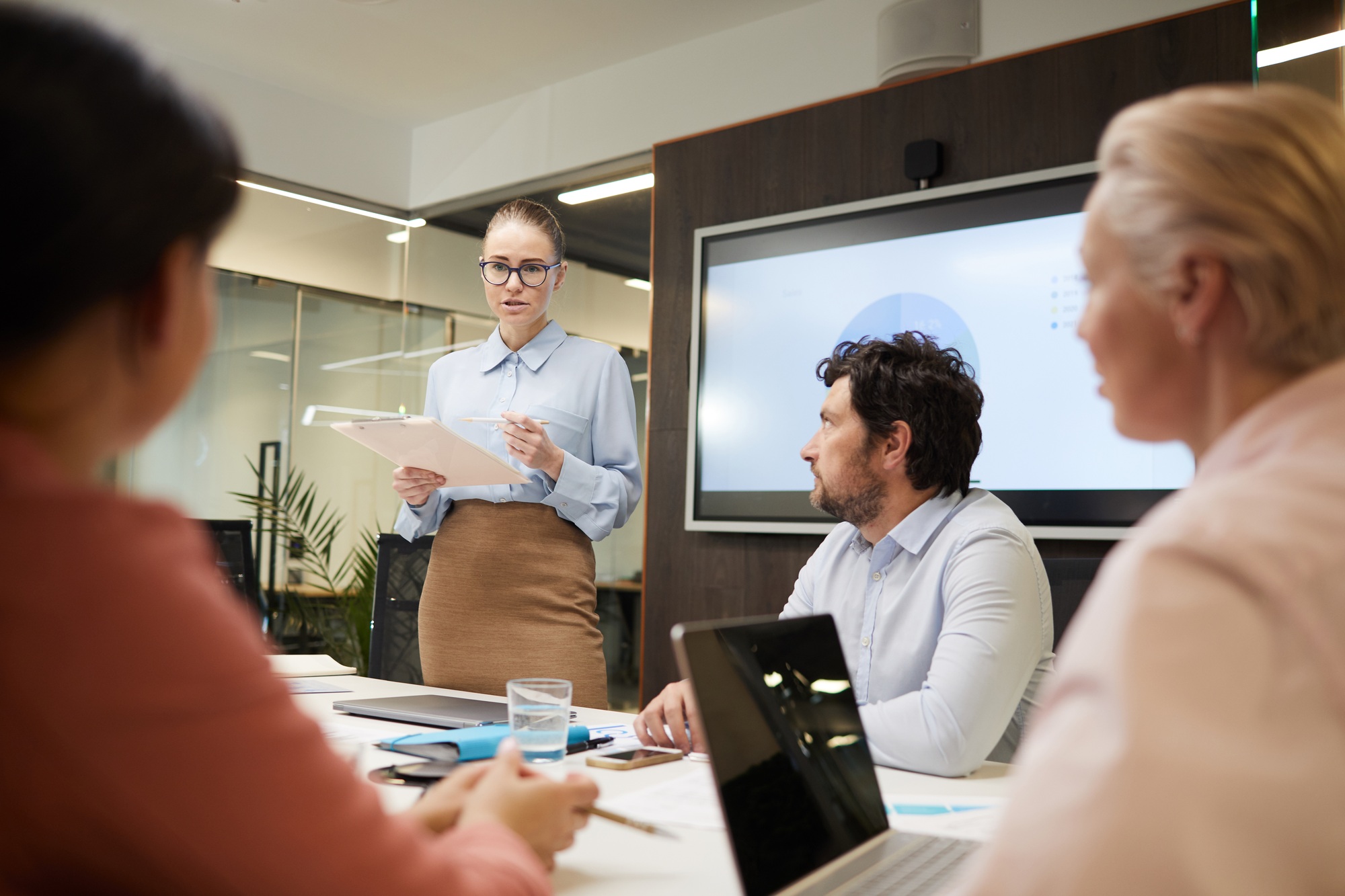 Businesswoman at business training